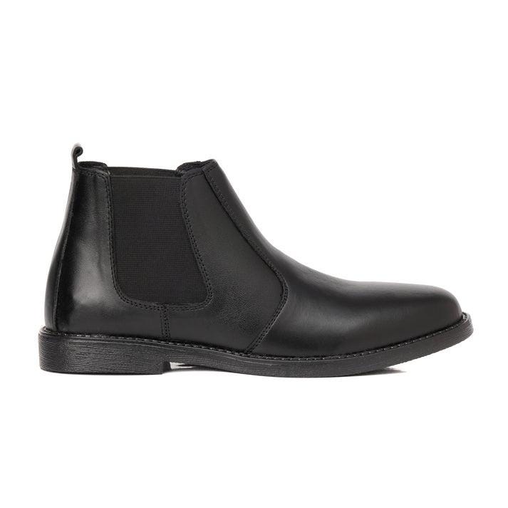 Black Leather Chelsea Boots Classic Slipon Style