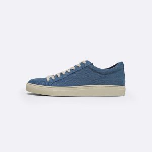 Unisex Blue Denim Canvas Lowtop Sneakers Casual Laceup