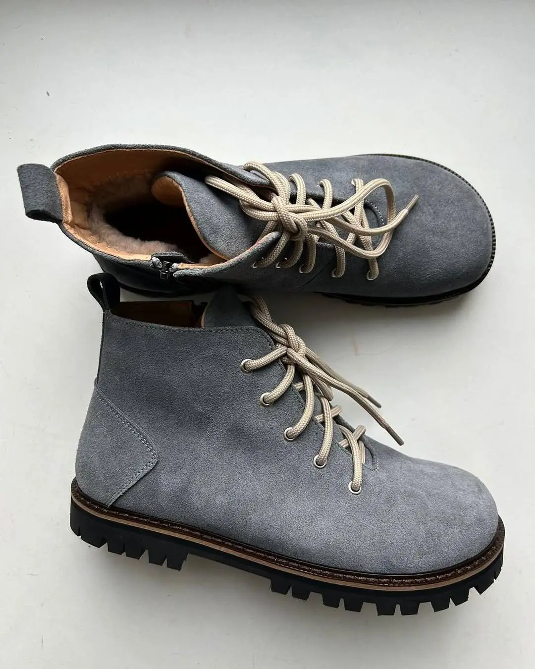 Handmade Women Winter Boots Anatomical Leather Suede Ankle