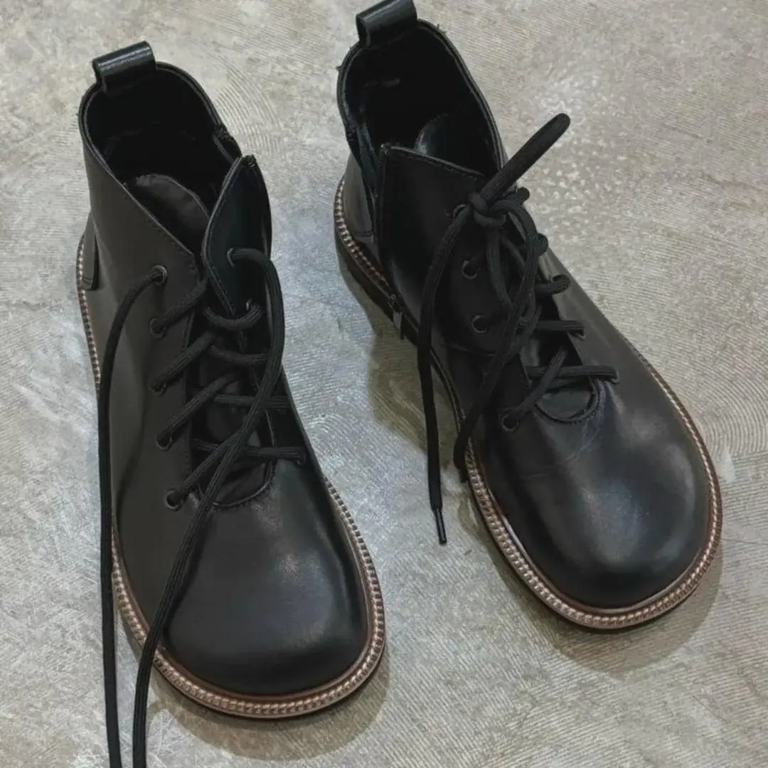 Handmade Women Winter Boots Anatomical Leather Suede Ankle