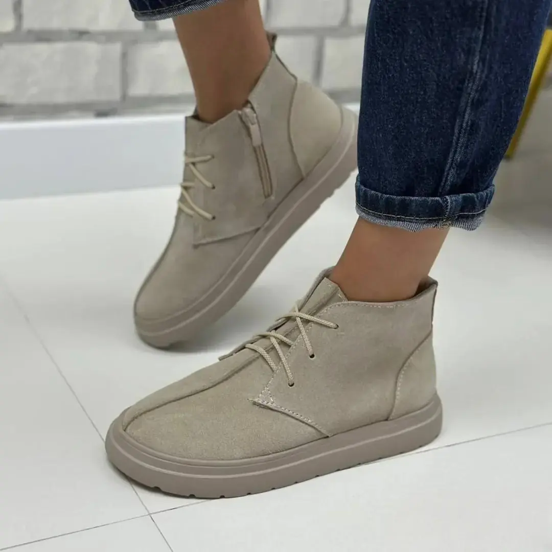 Black Leather Women Ankle Boots Handmade Fall Winter