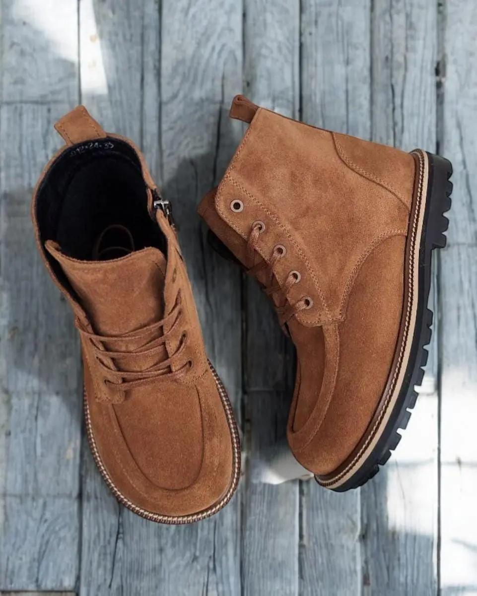 Women S Brown Suede Winter Boots Handmade Anatomical